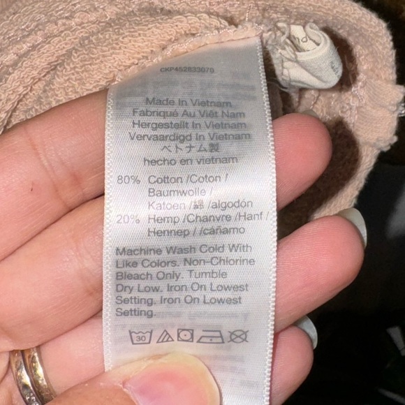 Madewell Mock Neck Cotton & Hemp Pink Rolled Hem Casual Sweatshirt M - Picture 5 of 7